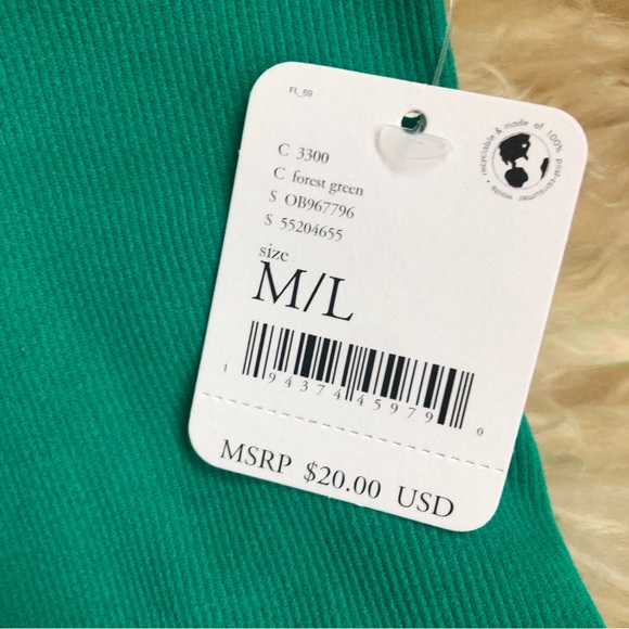 Free People ribbed v neck brami green - Picture 4 of 9